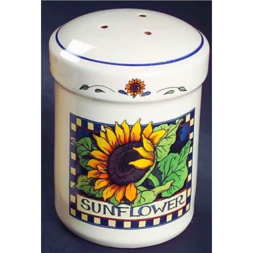 Susan Winget Sunflower Salt/ pepper‎ shaker Ceramic Vintage